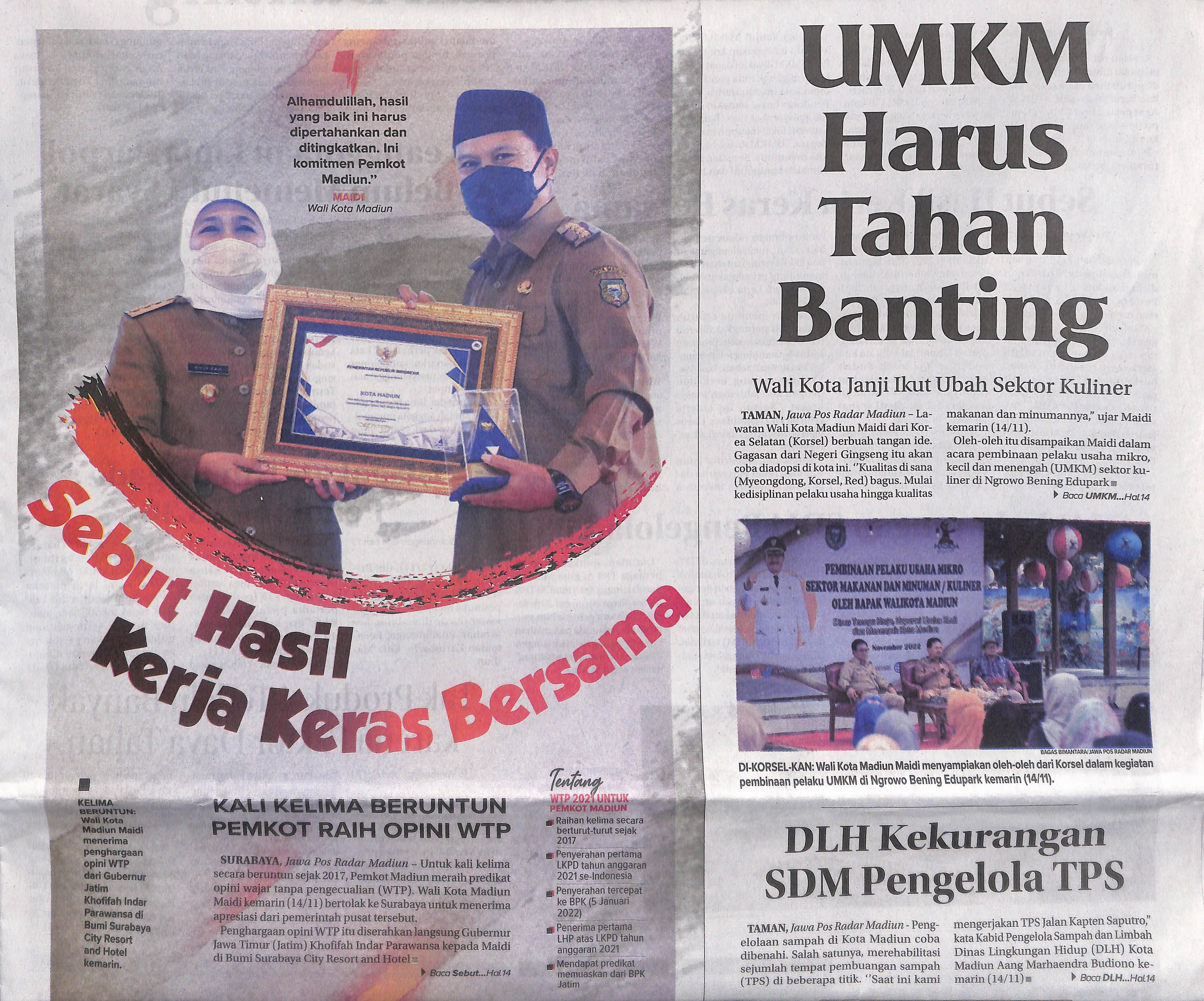 Sebut Hasil Kerja Keras Bersama, Kali Kelima Beruntun Pemkot Raih Opini WTP