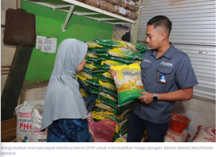 Bulog Salurkan 923 Ton Beras SPHP ke Kota Madiun, Target 10.599 Ton hingga Desember