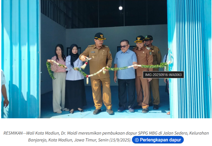 Resmikan Dua SPPG Baru, Wali Kota Madiun Ingatkan Pengelola Jaga Standar Kebersihan Dapur