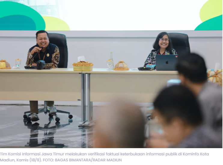 KI Jatim Puji Keterbukaan Informasi Publik Kota Madiun, Kominfo Target Nilai 99,99 di KI Award 2025