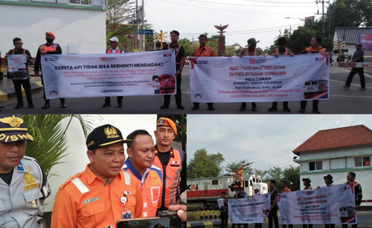 Peringati Harhubnas, PT KAI Daop 7 Madiun Gelar Sosialisasi Keselamatan dan Keamanan