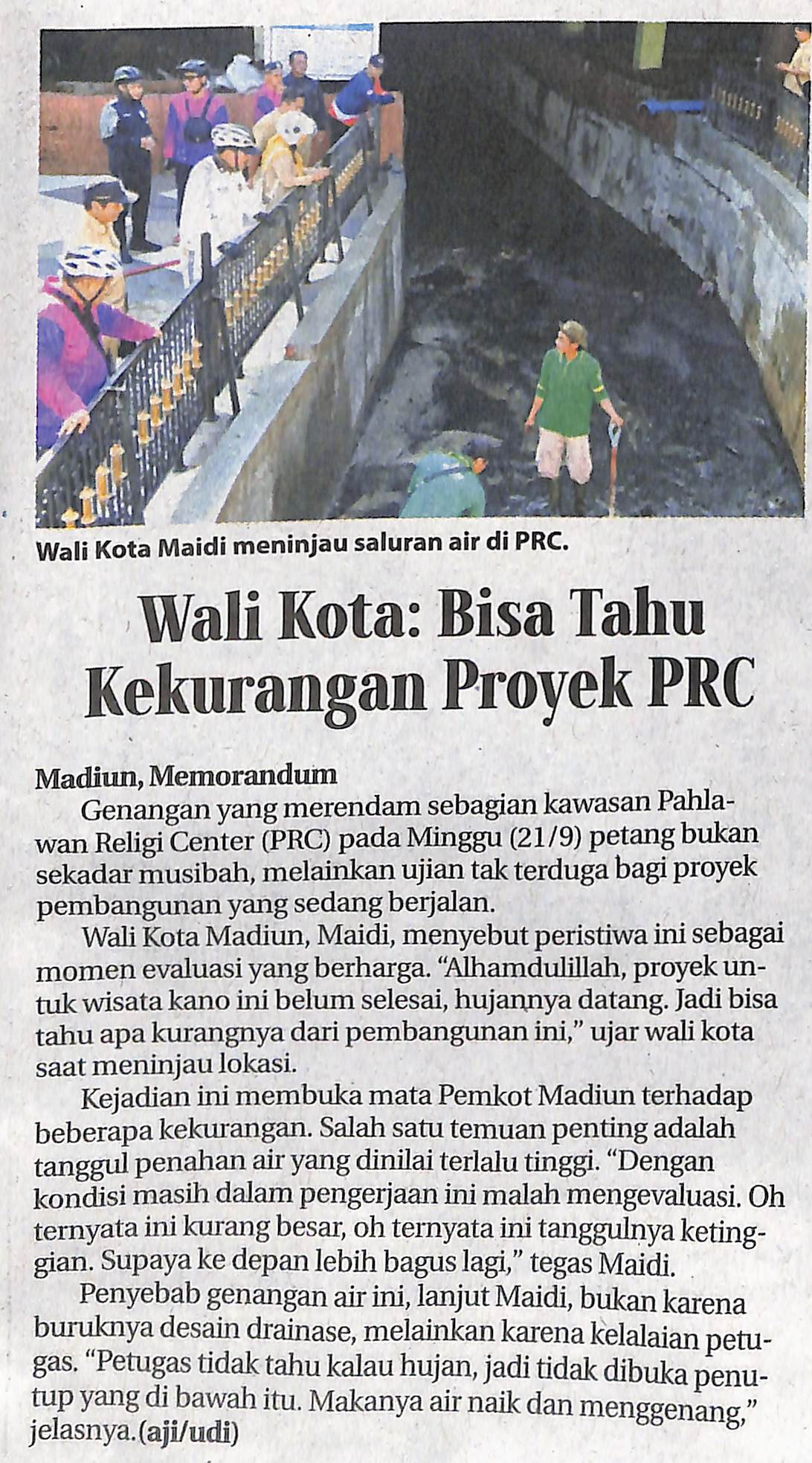 Wali Kota: Bisa Tahu Kekurangan Proyek PRC