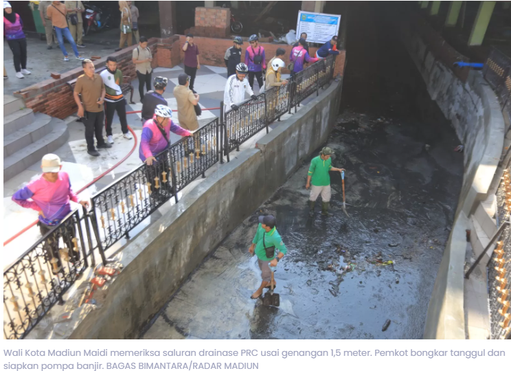Wali Kota Maidi Turun Tangan, Tanggul PRC Dibongkar Separo untuk Atasi Banjir