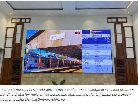 KAI Daop 7 Madiun Tawarkan Kerja Sama Branding di Stasiun Melalui Naming Rights