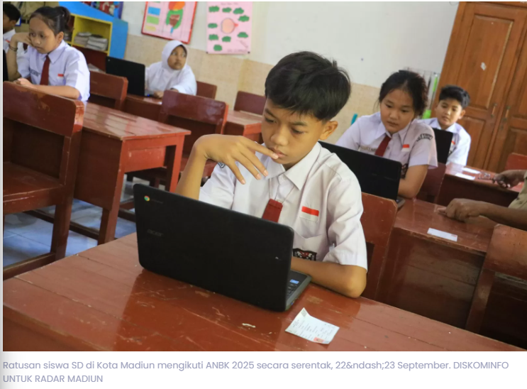 Ratusan Siswa SD di Kota Madiun Ikuti ANBK, Dindik Tegaskan Bukan Ujian Individu