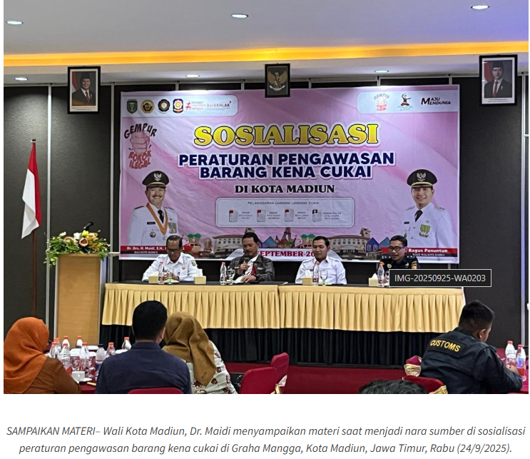 Rugikan Negara, Wali Kota Madiun Minta Warga Laporkan Ke APH Bila Menemukan Rokok Ilegal