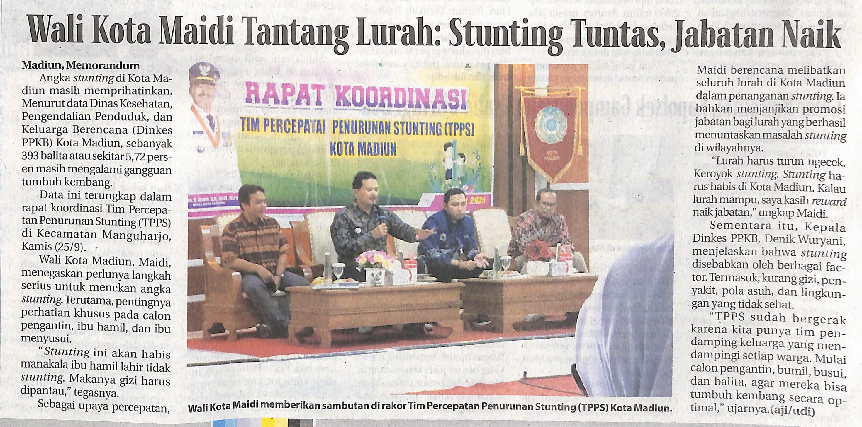 Wali Kota Maidi Tantang Lurah: Stunting Tuntas, Jabatan Naik