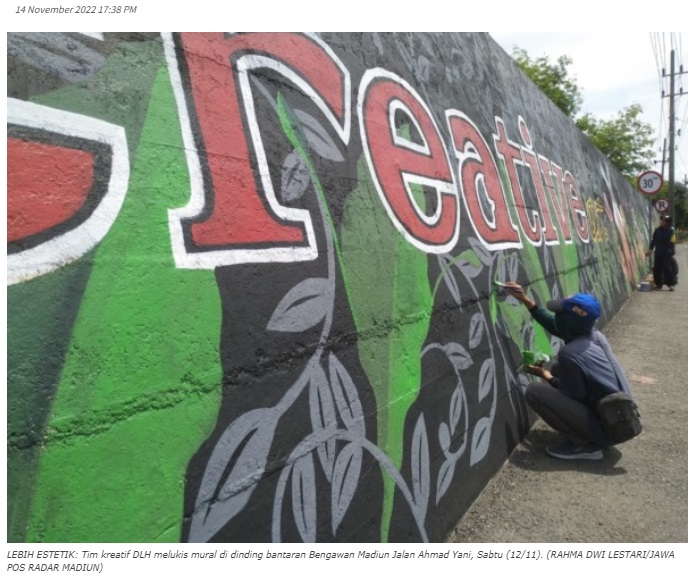 Cegah Vandalisme, Dinding Bantaran Bengawan Madiun Dihiasi Mural