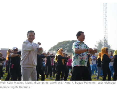 Haornas Ke-42, Pemkot Madiun Gelar Olahraga Bareng Gubernur Jatim di Stadion Wilis