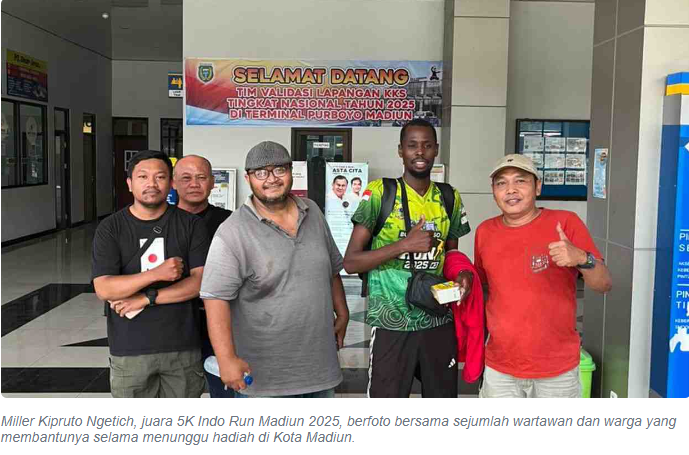 Pelari Asal Kenya Akhirnya Terima Hadiah Indo Run, Kenang Keramahan Orang-orang Madiun