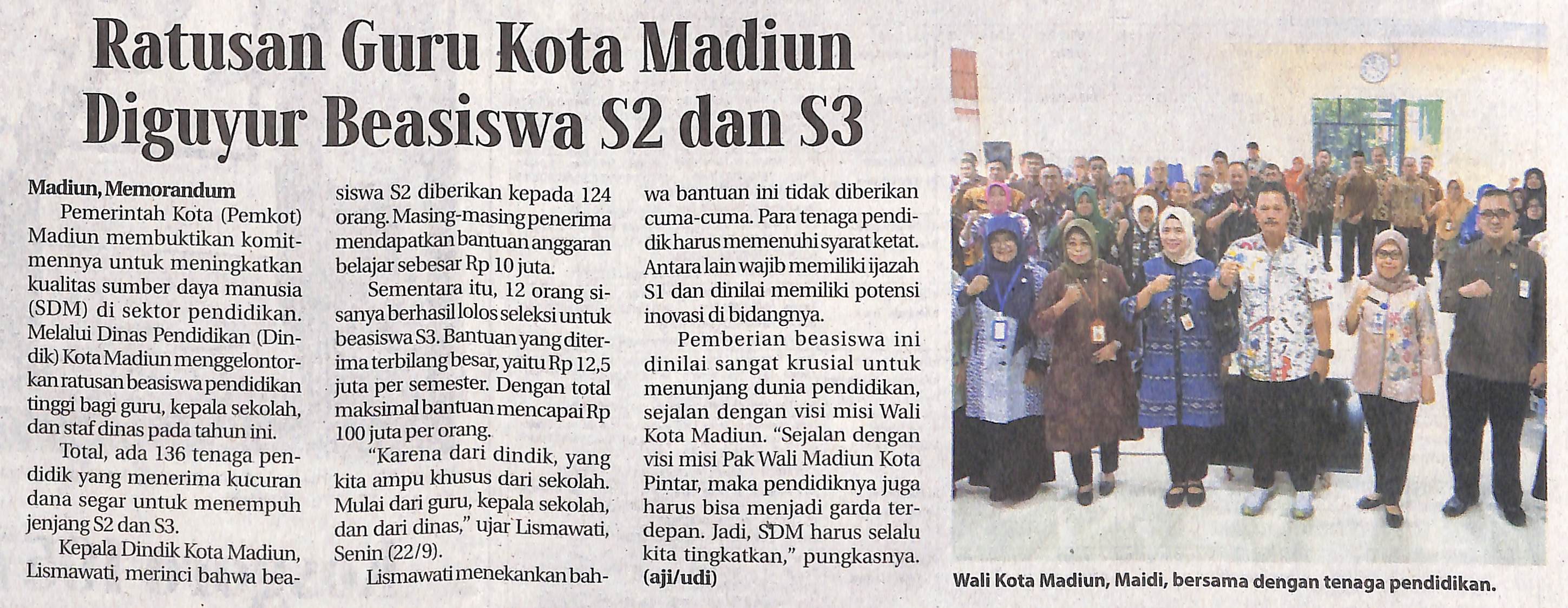 Ratusan Guru Kota Madiun Diguyur Beasiswa S2 dan S3