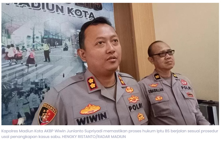Oknum Perwira Polisi Ditangkap Satresnarkoba, Kapolres Madiun Kota Janji Usut Tuntas