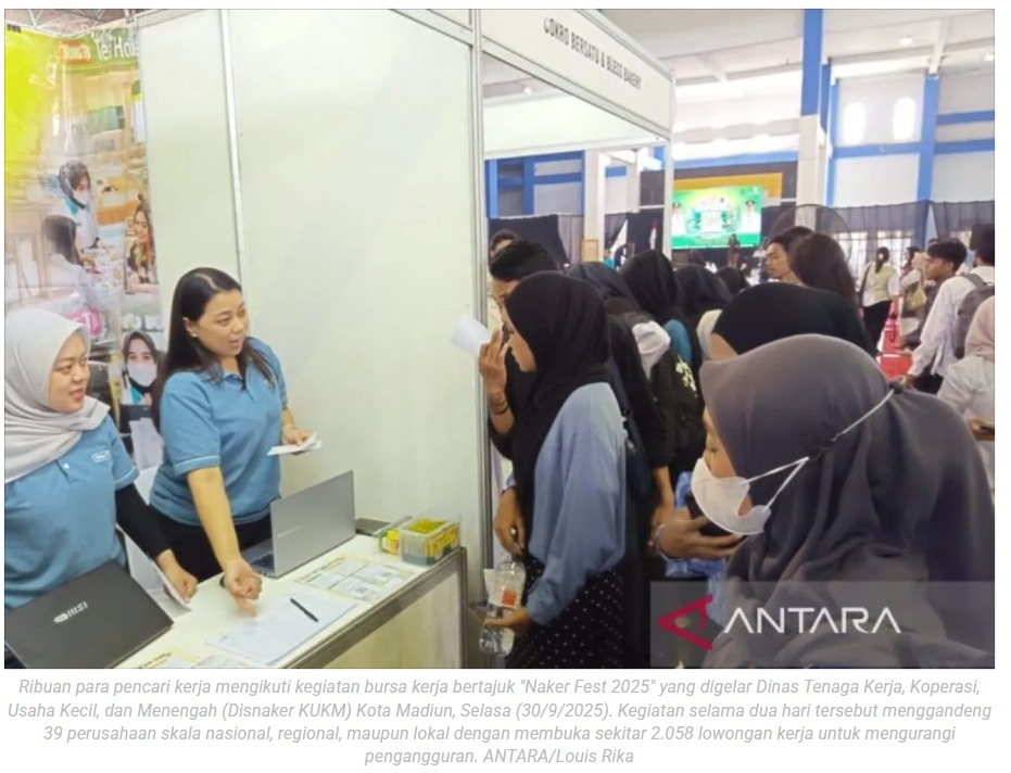 Pemkot Madiun fasilitasi pencari kerja lewat Naker Fest 2025