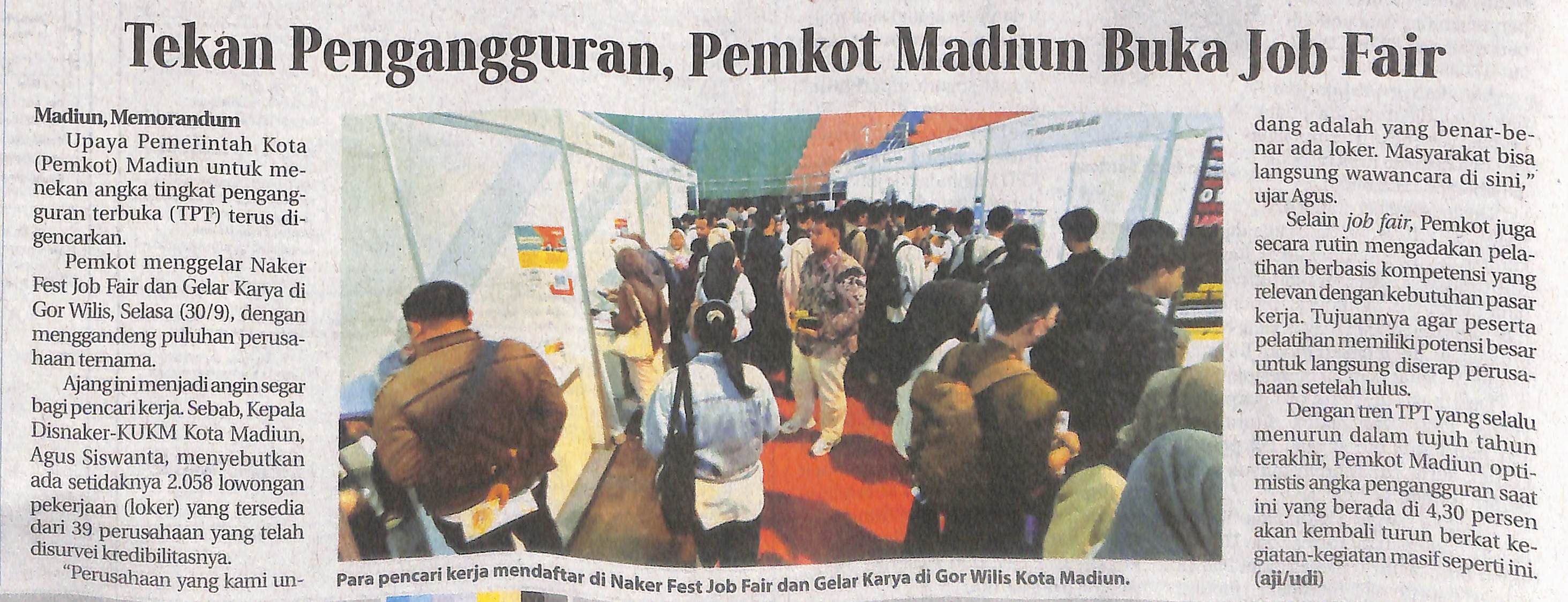Tekan Pengangguran, Pemkot Madiun Buka Job Fair