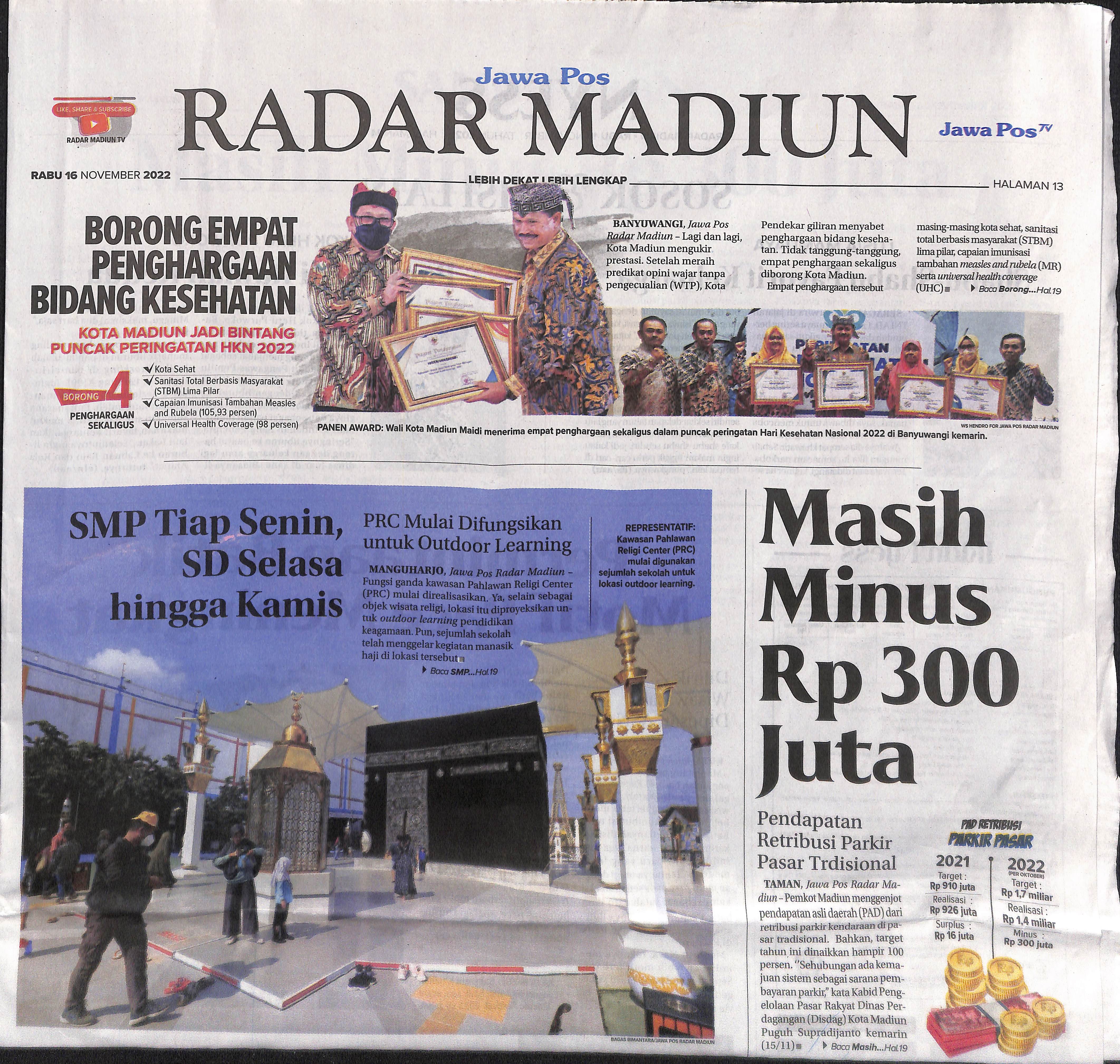 Borong Empat Penghargaan Bidang Kesehatan, Kota Madiun Jadi Bintang Puncak Peringatan HKN 2022