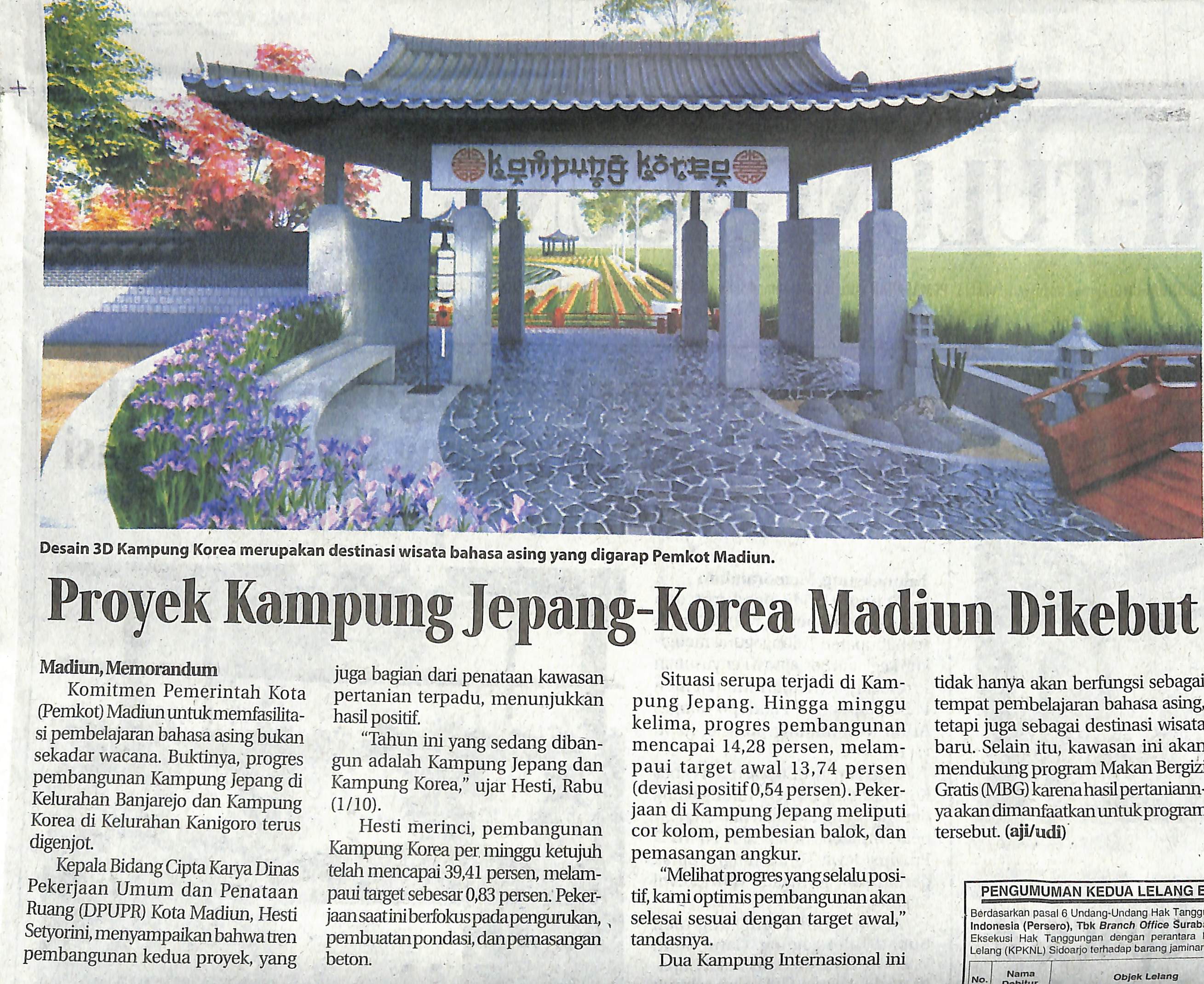 Proyek Kampung Jepang Korea Madiun Dikebut