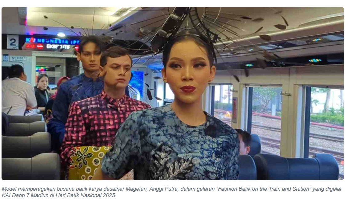 KAI Daop 7 Madiun Rayakan Hari Batik Nasional dengan Fashion Batik on the Train and Station