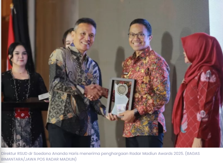 Jadi Rumah Sakit Rujukan Utama, RSUD dr Soedono Madiun Diganjar Healthcare Excellence 2025