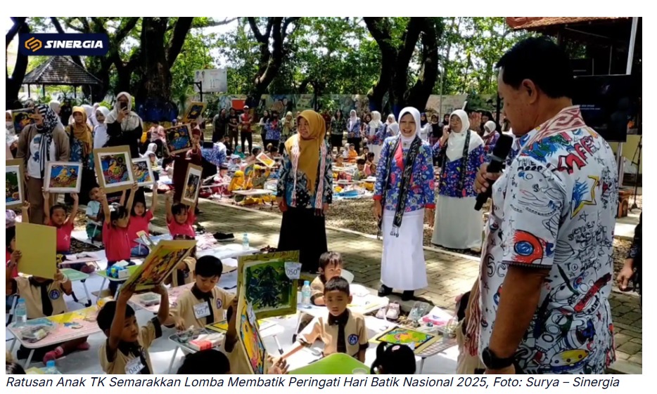 Ratusan Anak TK Semarakkan Lomba Membatik Peringati Hari Batik Nasional 2025