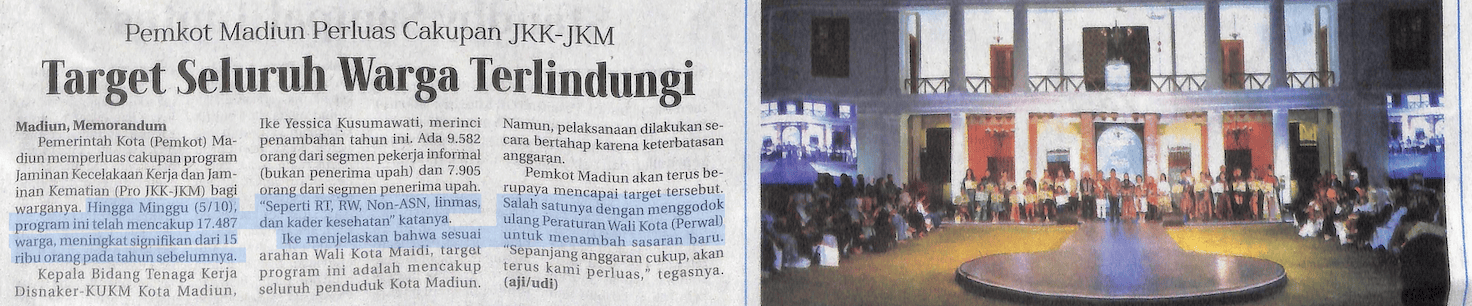 Pemkot Madiun Perluas Cakupan JKK-JKM, Target Seluruh Warga Terlindungi