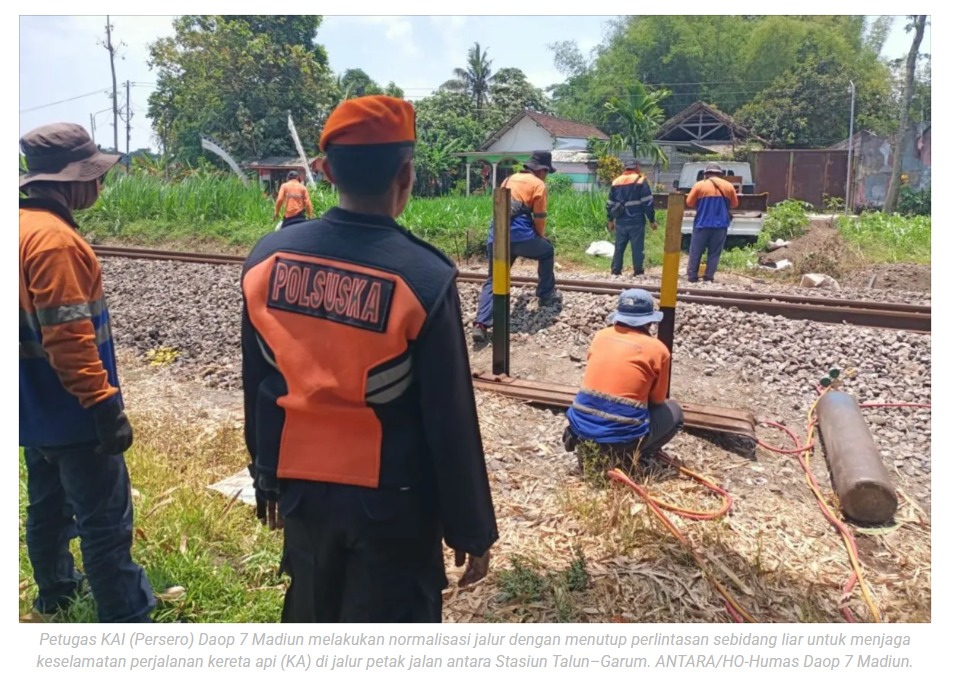 Daop 7 Madiun tutup perlintasan sebidang liar untuk keselamatan KA
