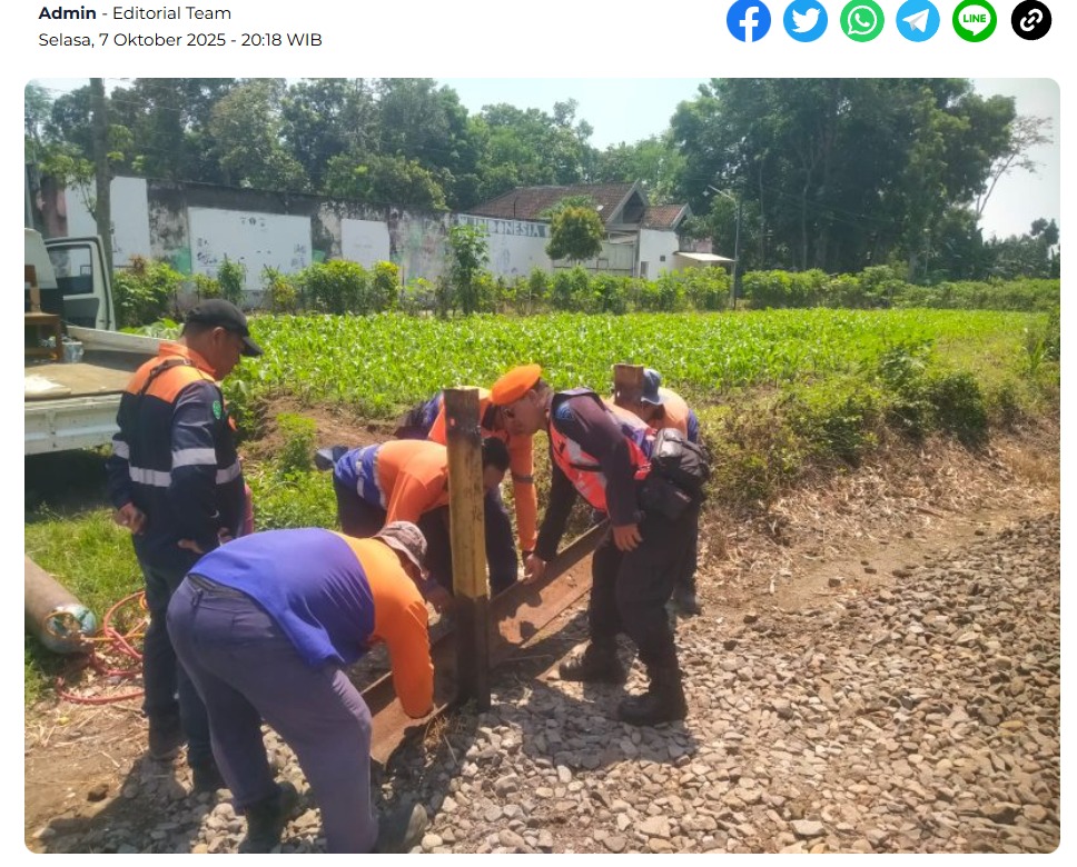 KAI Daop 7 Madiun Tutup Perlintasan Liar di Jalur Talun–Garum