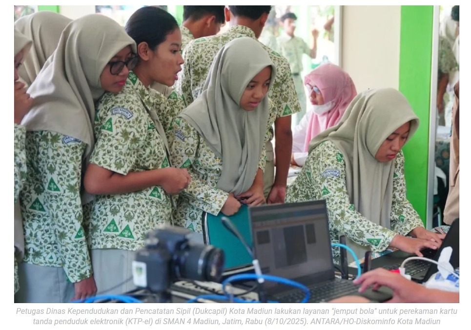 Dispendukcapil Madiun layani perekaman e-KTP di sekolah dan kelurahan