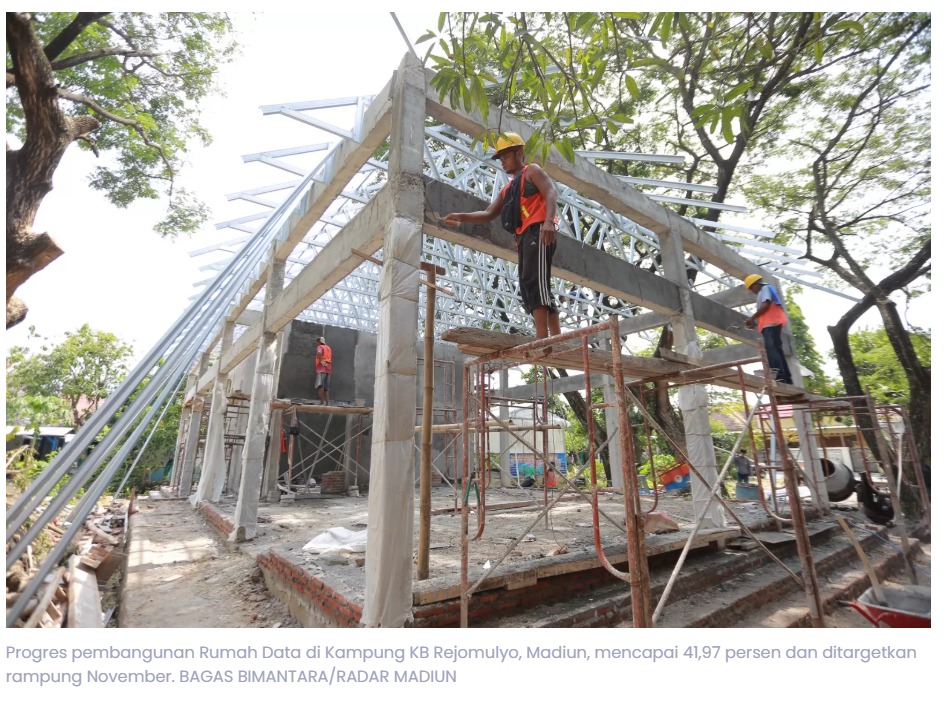 Progres Rumah Data Kampung KB Rejomulyo Madiun Capai 42 Persen, Target Rampung November