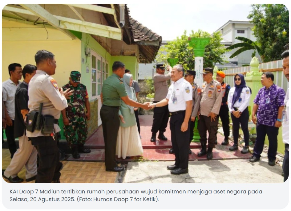 Komitmen Jaga Aset Negara, KAI Daop 7 Madiun Tertibkan Rumah Perusahaan