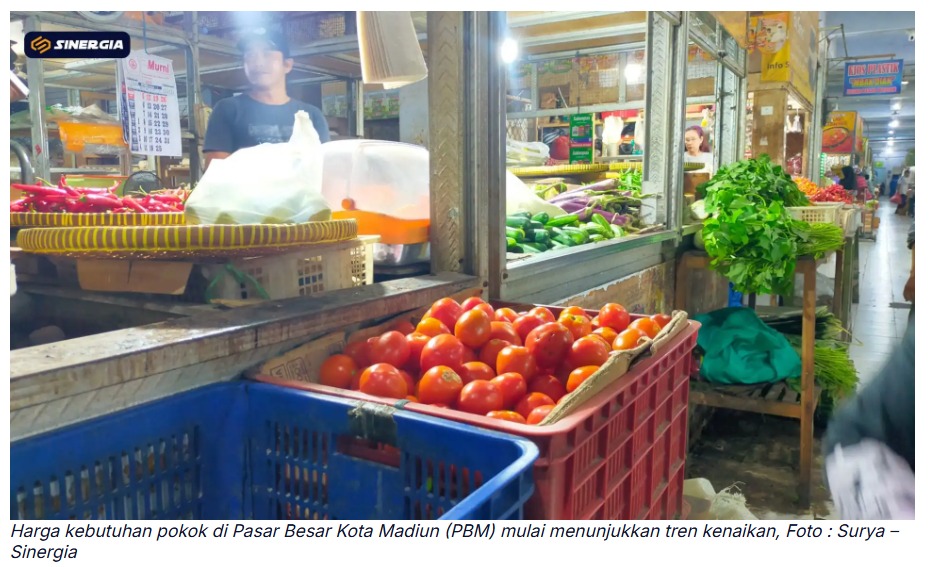 Harga Sejumlah Komoditas di Pasar Besar Kota Madiun Merangkak Naik