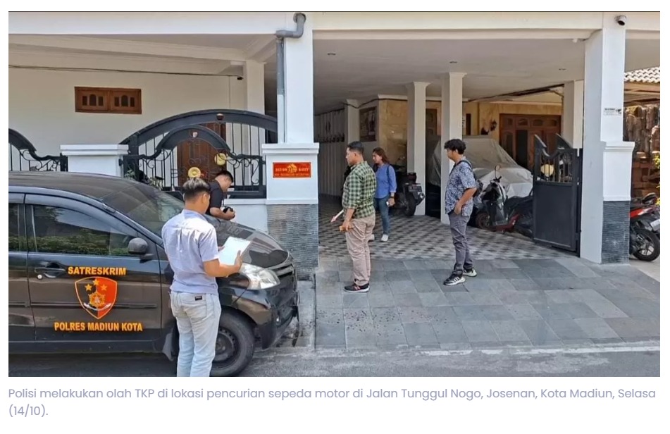 Terekam CCTV! Sejoli Gasak Motor di Kos Madiun Tengah Malam