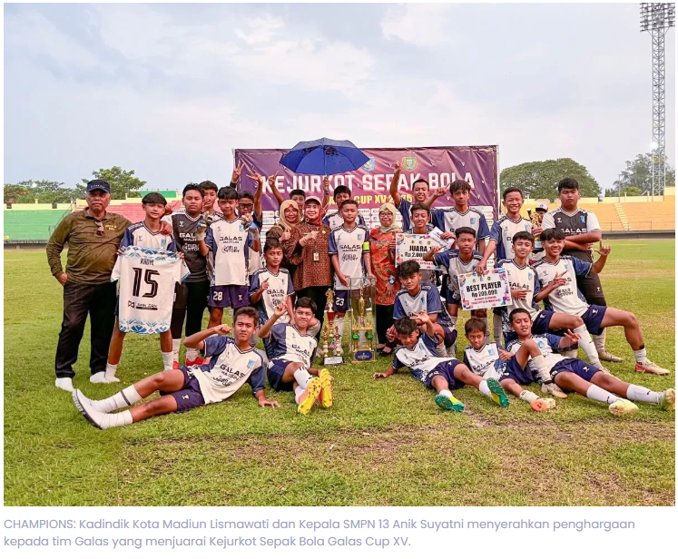 Galas Juara 1 Kejurkot Sepak Bola, Hadiah Spesial Ulang Tahun SMPN 13 Madiun
