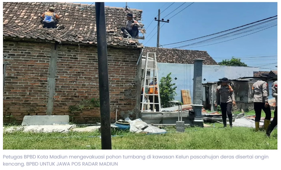Angin Kencang di Kota Madiun Bikin Puluhan Pohon Tumbang, Warga Diminta Waspada