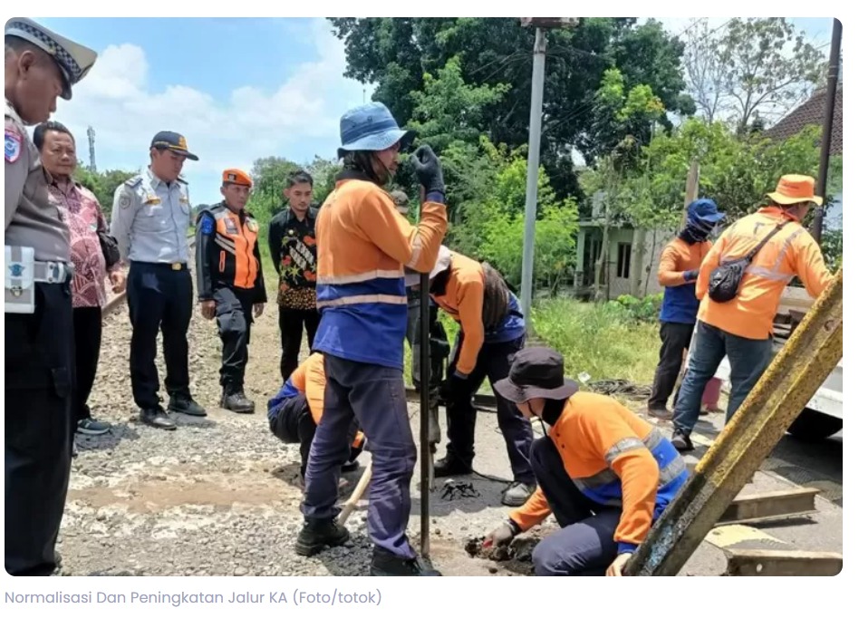 Peningkatan Kecepatan KA, KAI Daop 7 Madiun Normalisasi Dan Peningkatan Jalur KA