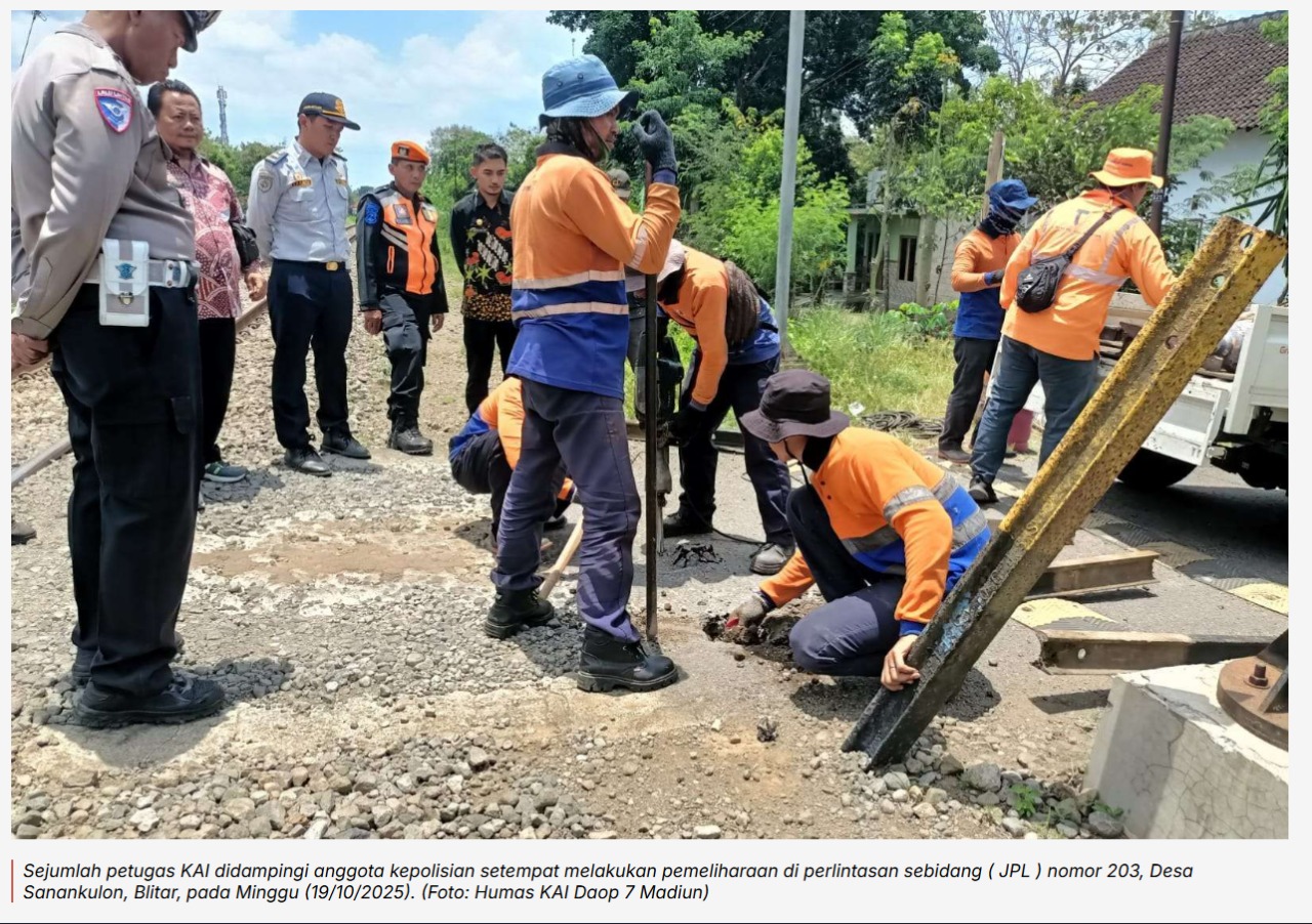 KAI Daop 7 Madiun Tingkatkan Kecepatan Kereta Api