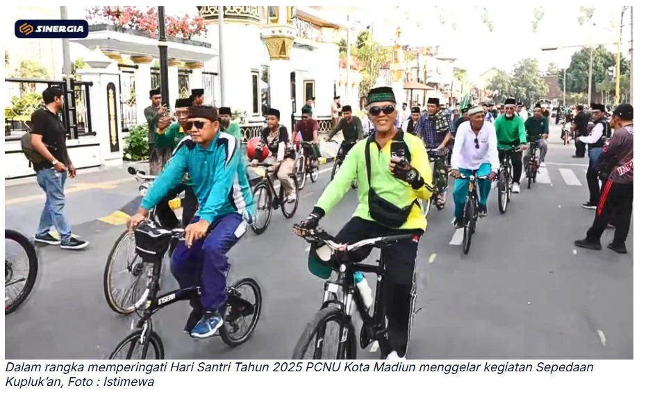 Semarak Hari Santri 2025, PCNU Kota Madiun Gelar Sepedaan “Kupluk’an” Penuh Kebersamaan