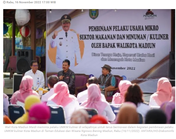 Wali Kota Maidi minta UMKM kuliner di Madiun terus berinovasi