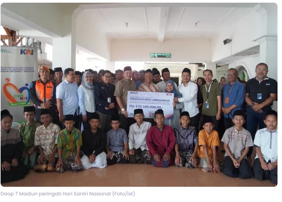 Wujudkan Dukungan Penuh Untuk Santri Dan Pondok Pesantren. Ini Gebrakan KAI Dop 7 Madiun Di Hari Santri Nasional