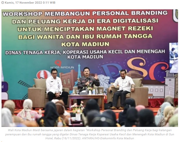 Pemkot Madiun beri pelatihan peluang kerja ibu rumah tangga guna tingkatkan SDM