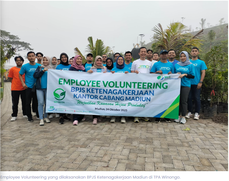 Gelar Employee Volunteering, Pegawai  BPJS Ketenagakerjaan Madiun Tanam 62 Pohon di TPA Winongo