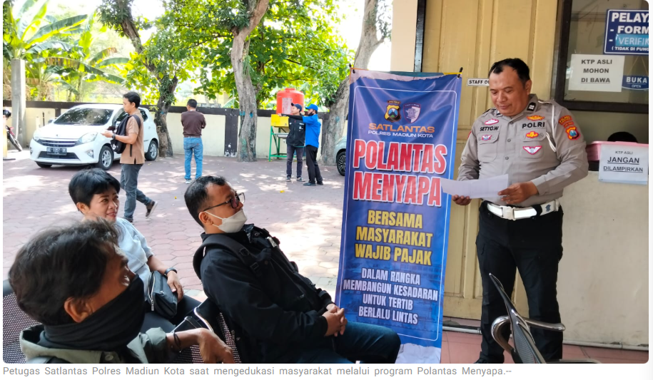 Polantas Menyapa, Cara Humanis Satlantas Polres Madiun Kota Bangun Kesadaran Tertib Berlalu Lintas