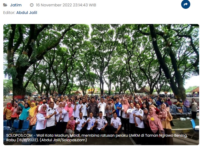 Jadi Pusat Kuliner, Wali Kota Madiun Minta Pelaku UMKM Tingkatkan Kualitas