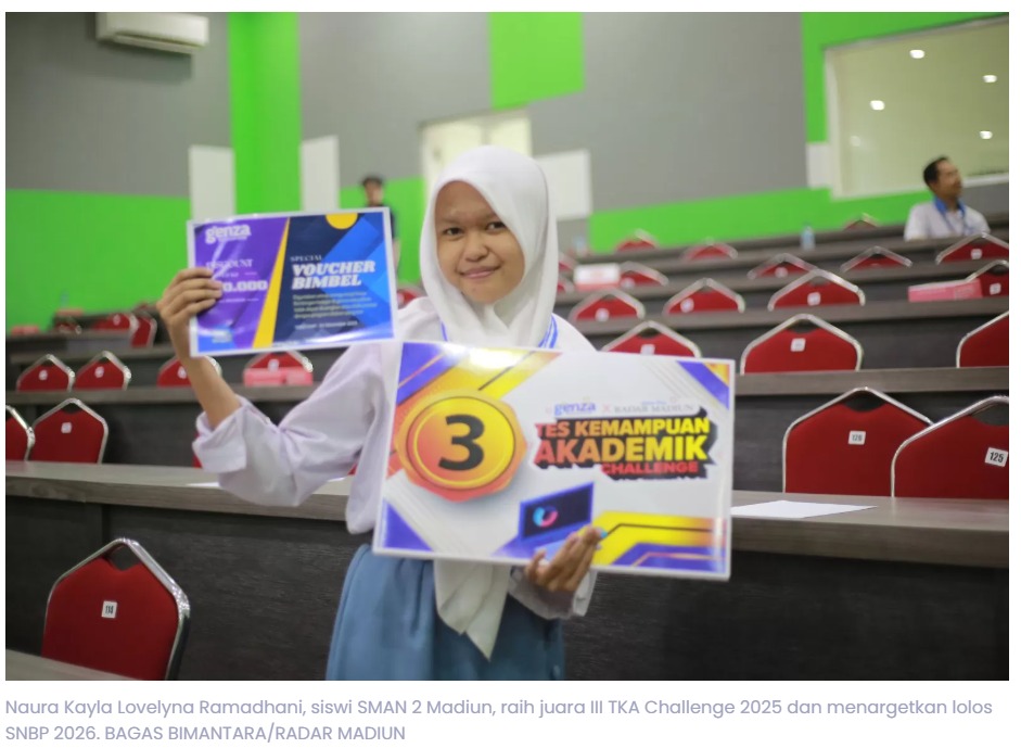 Siswi SMAN 2 Madiun Juara III TKA Challenge, Siap Tembus SNBP 2026