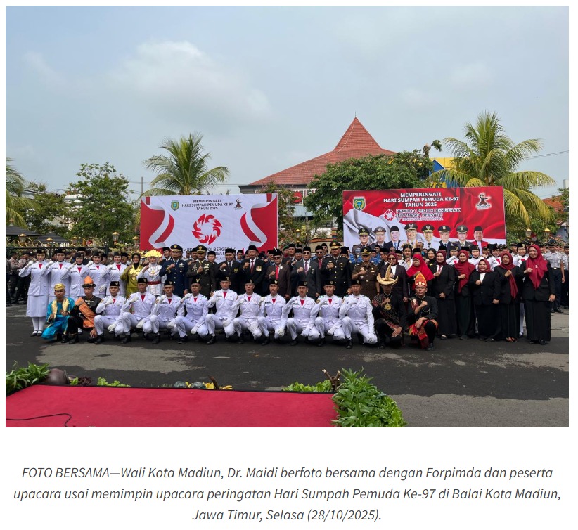 Peringati Hari Sumpah Pemuda Ke-97, Wali Kota Madiun Ajak Generasi Muda Jadi Agen Perubahan dan Pembawa Kemajuan