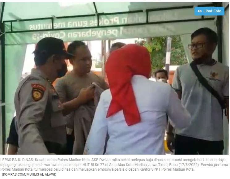 Saat Kasat Lantas Kota Madiun Murka hingga Lepas Baju Dinas, Tak Terima Istri Dilecehkan