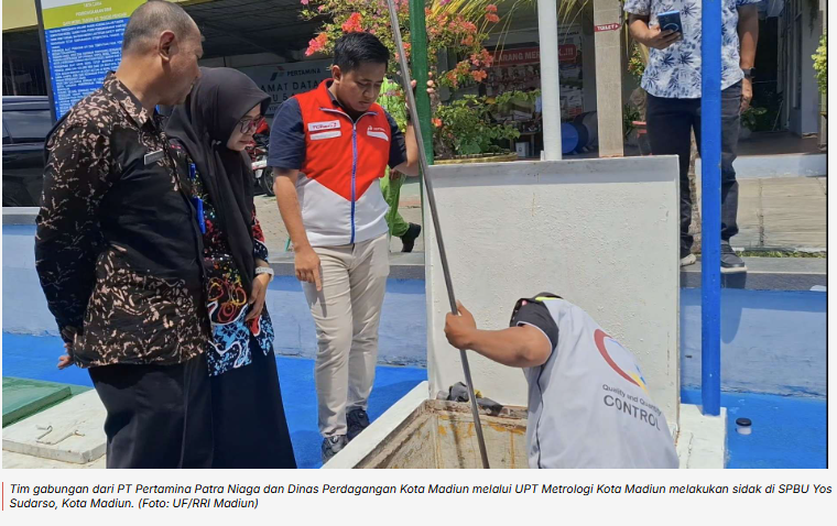 Cek Kualitas BMM, Pertamina Lakukan Sidak di SPBU Kota Madiun