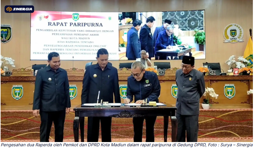 Pemkot-DPRD Kota Madiun Sahkan Dua Raperda Inisiatif, Dorong Transformasi Digital dan Pendidikan Inklusif