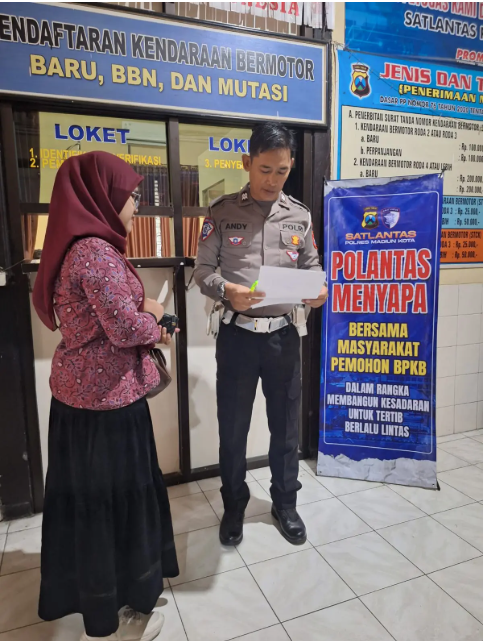 Polisi Menyapa, Wujud Pelayanan Humanis Polres Madiun Kota: Edukasi Mekanisme Penerbitan BPKB