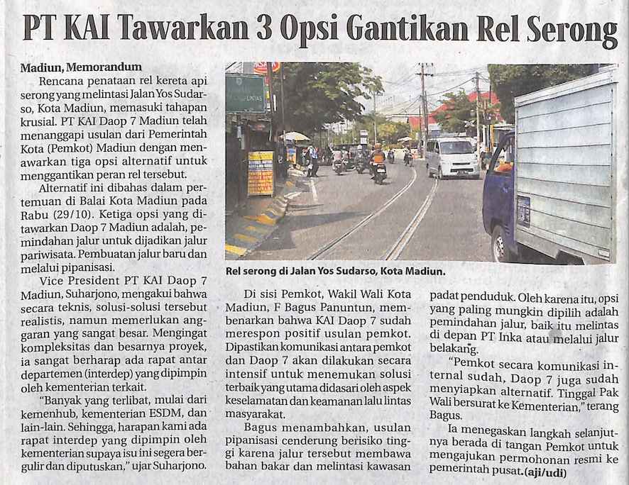 PT KAI Tawarkan 3 Opsi Gantikan Rel Serong