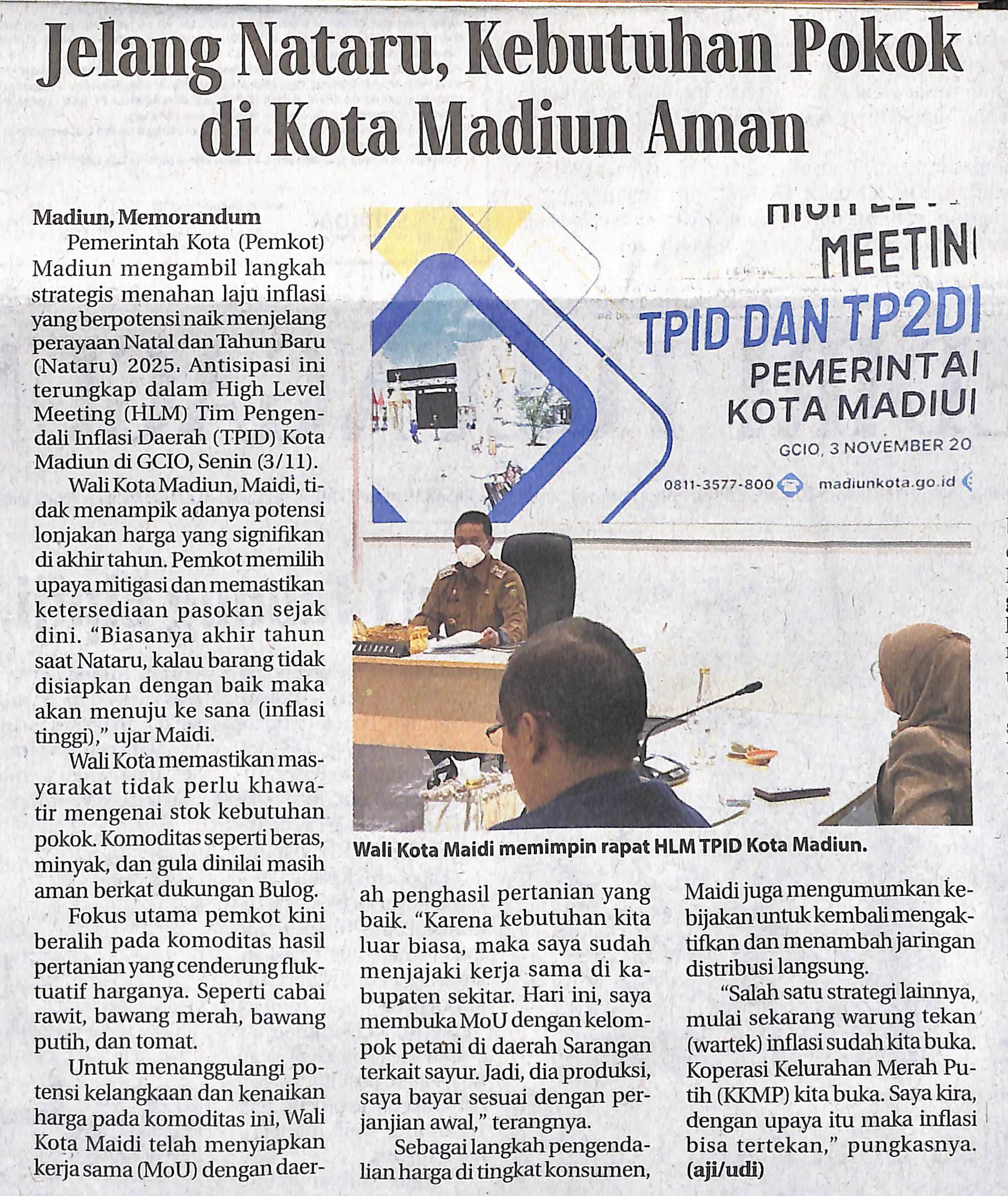 Jelang Nataru, Kebutuhan Pokok di Kota Madiun Aman